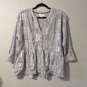Anthropologie Patchwork Blouse